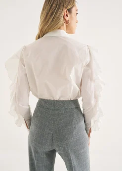 Camicia Carola in taffetà con rouches