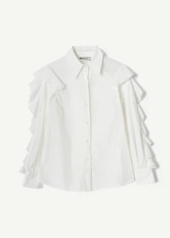 Camicia Carola in taffetà con rouches