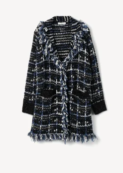 Cardigan Cardi in tweed effetto chenille