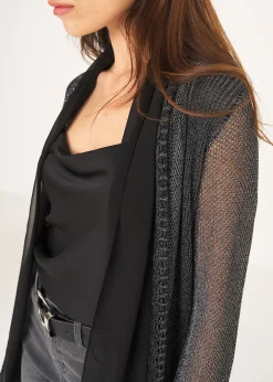 Cardigan Caren in filo con cinta