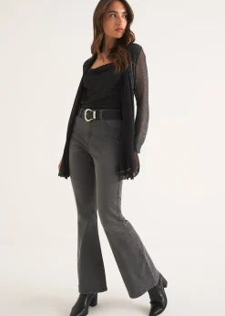 Cardigan Caren in filo con cinta