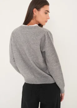 Cardigan Claudy con dettagli in pizzo
