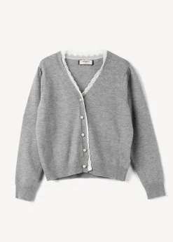 Cardigan Claudy con dettagli in pizzo