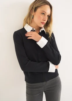 Cardigan Crazy con dettagli camicia
