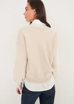Cardigan Cross con ricamo frontale