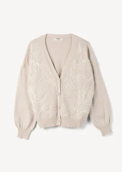 Cardigan Cross con ricamo frontale
