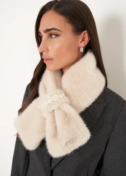 Collo Stefy in ecopelliccia con perle