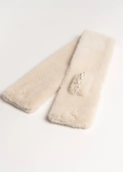 Collo Stefy in ecopelliccia con perle