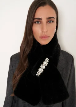 Collo Stefy in ecopelliccia con perle