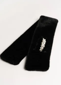 Collo Stefy in ecopelliccia con perle