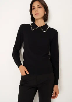 Maglia Mafalda con perle al collo