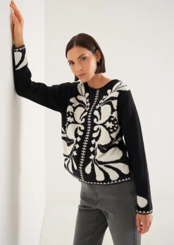 Maglia Maira con decoro a contrasto