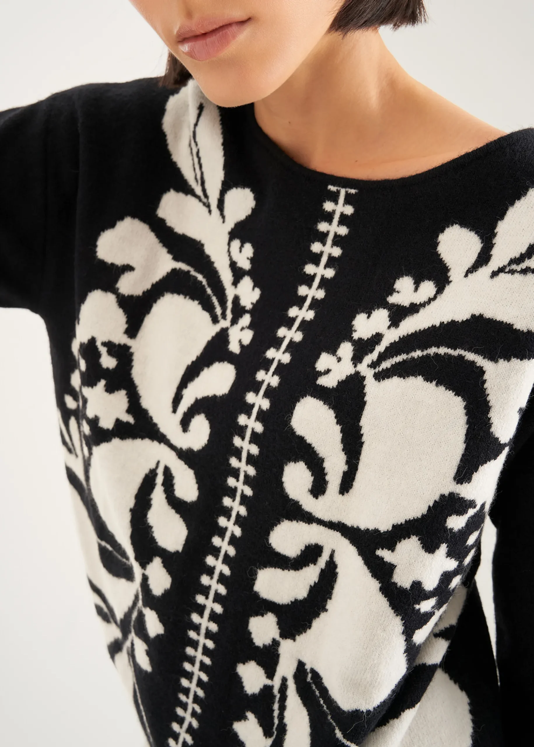 Maglia Maira con decoro a contrasto