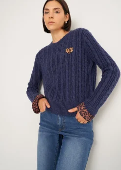 Maglia Malvin a coste con dettagli maculati