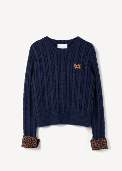 Maglia Malvin a coste con dettagli maculati