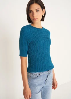 Maglia Marcel con lavorazione a treccia