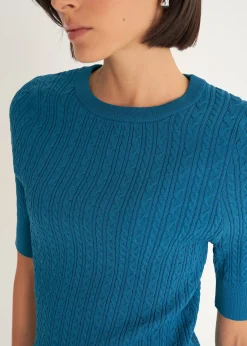 Maglia Marcel con lavorazione a treccia