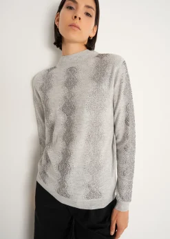 Maglia Margot mezzo collo con strass