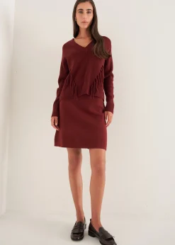 Maglia Marisa scollo a V con frange
