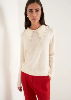 Maglia Marta con perle al collo