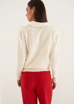 Maglia Marta con perle al collo