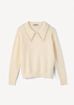 Maglia Marta con perle al collo