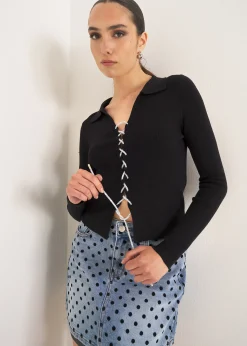 Maglia Melissa con laccetto strass