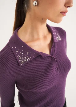 Maglia polo Mendy con strass