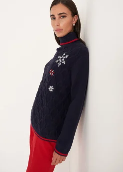 Maglione Melodie natalizio con collo alto