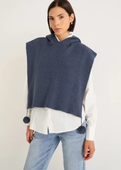 Mantella Mora con cappuccio e pon pon