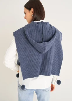 Mantella Mora con cappuccio e pon pon