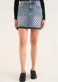 Minigonna Greta denim pois