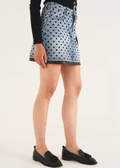 Minigonna Greta denim pois