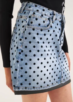 Minigonna Greta denim pois