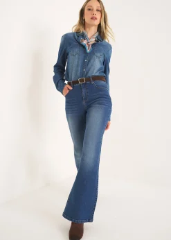 Pantalone denim Cindy modello flare