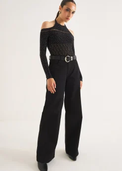 Pantaloni denim Daisy palazzo
