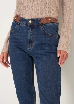 Pantaloni Katej-P in denim con dettagli in ecopell