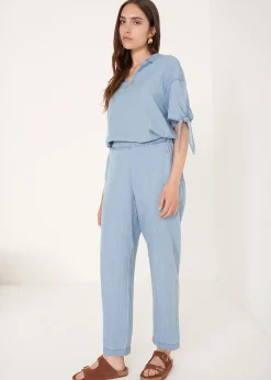 Pantaloni Poke effetto denim