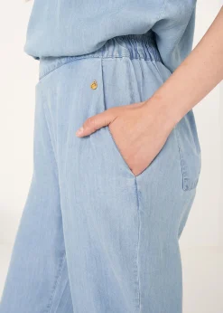 Pantaloni Poke effetto denim