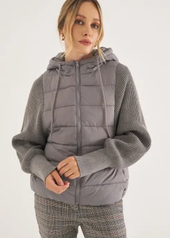 Piumino Path con maniche in maglia