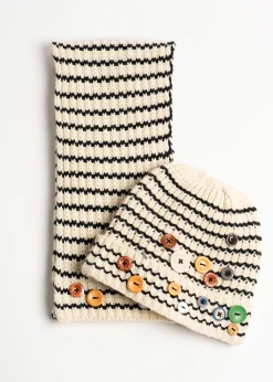 Sciarpa Satin a righe con bottoni