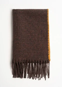 Sciarpa Shaggy con bordo a contrasto