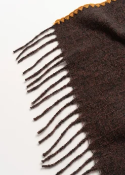 Sciarpa Shaggy con bordo a contrasto