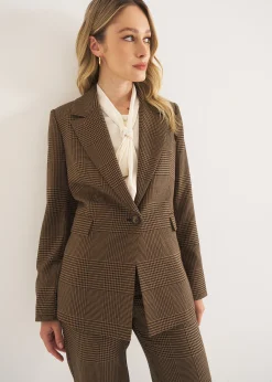 Tailleur a Quadri con Rever Ampio
