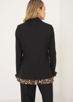 Tailleur Maculato con Pantalone a Gamba Larga