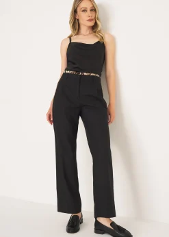 Tailleur Maculato con Pantalone a Gamba Larga