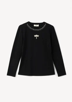 T-shirt Saffye con decorazioni gioiello