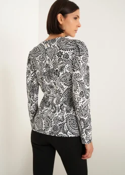 T-shirt Sary incrociata stampata