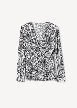 T-shirt Sary incrociata stampata