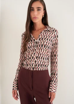 T-shirt Silvy con fantasia optical